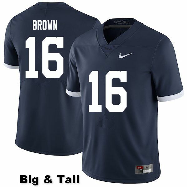 NCAA Nike Men's Penn State Nittany Lions Ji'Ayir Brown #16 College Football Authentic Big & Tall Navy Stitched Jersey OJQ2098XM